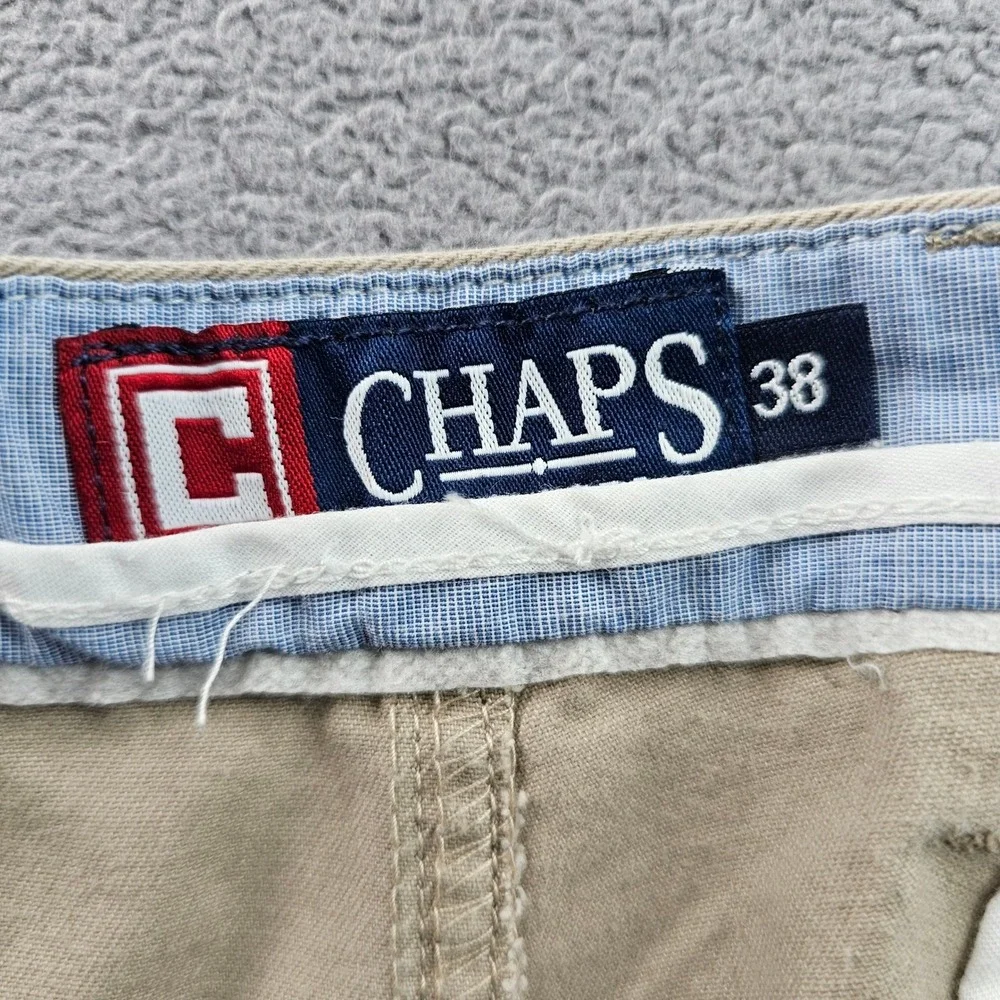 Chaps Chino Shorts Men's Size‎ 38 Beige Flat Front 8